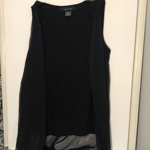 Draping black tank top